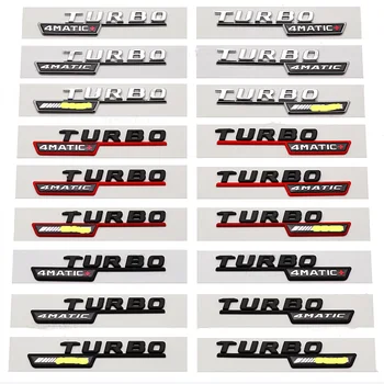 1 Пара 3D ABS Черный Логотип Turbo AMG Turbo 4matic Эмблема Автомобиля Значок На Боковом Крыле Для Mercedes CLA 45x156 A45 AMG Наклейка Аксессуары Изображение