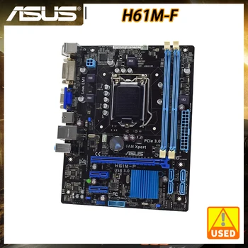 1155 Материнская плата ASUS H61M-F Материнская плата DDR3 Комплект поддержки Процессоров Xeon Core i3 i5 i7 Intel H61 16GB VGA SATA2 PCI-E X16 Micro ATX Изображение