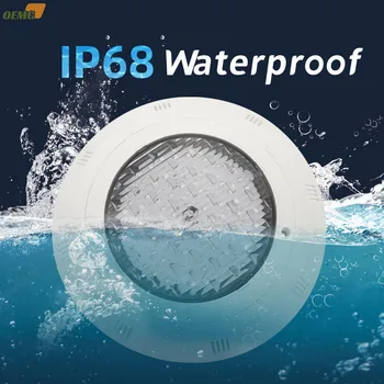 12V-ABS настенный IP68 водонепроницаемый семицветный пульт дистанционного управления, подводный светильник, ландшафтный светодиодный светильник для бассейна 18W25W35W45W Изображение