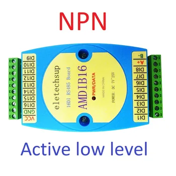 16-Канальный Модуль цифрового ввода NPN PNP RS485 3KV Изолированная Коммуникационная Плата Расширения MODBUS RTU PLC DC 9V 12V 24V 10A Изображение