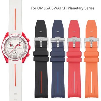 20 мм силиконовый ремешок из ТПУ для часов Omega X Swatch Joint MoonSwatch Planet Bands, браслет для спортивных часов, водонепроницаемый ремешок для часов Изображение