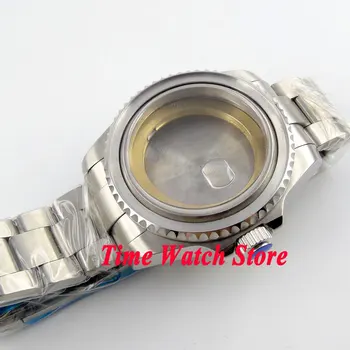 43 мм Сапфировое стекло Корпус часов из нержавеющей стали с браслетом подходит для Miyota 8215 ETA 2836 Механизм C101 Изображение