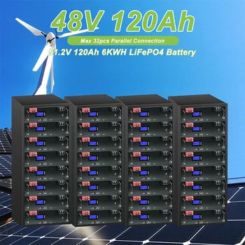 48V 100Ah 120Ah 200Ah Батарея LiFePO4 Поддерживает Макс 32шт Протокол параллельного подключения Литий-железо-фосфатной батареи Изображение