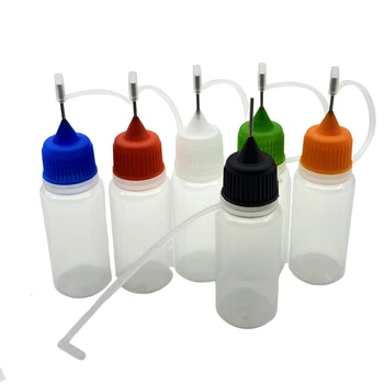 5 шт. пустых пластиковых флаконов-капельниц Solt PE LiquidJar объемом 10 мл с разноцветным металлическим колпачком для иглы Изображение