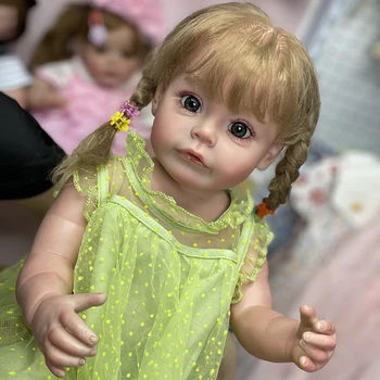 55 см Силиконовые куклы Reborn Baby с укоренившимися волосами, Рождественский подарок для детей Изображение