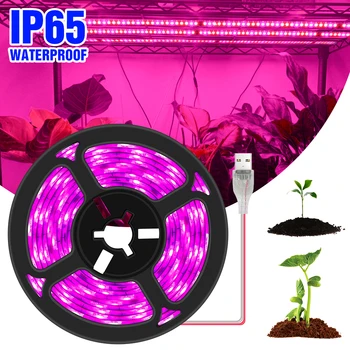 5V USB LED Grow Light Полный Спектр Света Для тепличных Растений, Полоса Для Выращивания Фито-Лампа, Светодиодная Гидропоника, Семена Овощей, Цветов, Палатка Для Выращивания Изображение