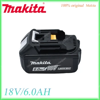 6.0Ah 100% Оригинальный Литий-ионный аккумулятор Makita 18V LED Вместо LXT BL1860B BL1860 BL1850 Для зарядки аккумулятора электроинструмента Изображение