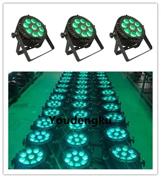 6 штук наружных водонепроницаемых мини-светодиодов par can 9x10 Вт rgbw led flat par light 4 in1 ip65 led par light Изображение