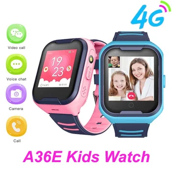 A36E 4G Детские Смарт-часы с GPS Видеозвонком, Телефонные Часы, Водонепроницаемые Умные часы, Детские часы GPS PK Q50 Q90 Y95, Студенческие, Бесплатная доставка Изображение