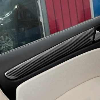 ABS Углеродное волокно, внутренняя оконная дверная панель, накладные полосы, декор для VW Golf 6 MK6 2008 2009 2010 2011 2012 Внутренние аксессуары Изображение