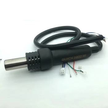 AC 220V силиконовая трубка, 5-контактный кабель, ручка для пистолета горячего воздуха с нагревательным сердечником для быстрой паяльной станции 850D 990D Изображение