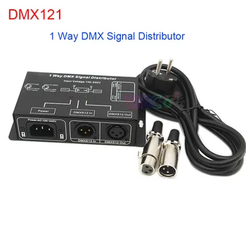 AC110V 220V DMX121 DMX512 светодиодный усилитель-разветвитель; 1 канал, 1 выходной порт, распределитель сигнала DMX, повторитель сигнала DMX для DMX декодера Изображение