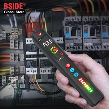 BSIDE Модернизированный тестер напряжения, цветной ЖК-дисплей с 3 результатами, детектор напряжения с инфракрасным термометром для барбекю с чехлом из ЭВА Изображение
