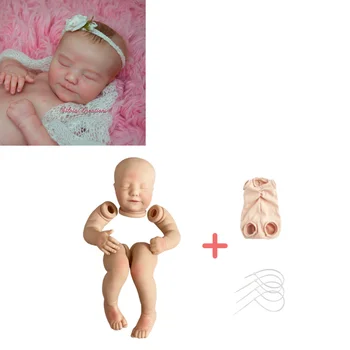 Blrags 19-дюймовая картина Reborn Baby Doll Kit June Sleeping Painting В Разобранном виде Виниловая форма Reborn Mold Kit с тканевым корпусом Изображение