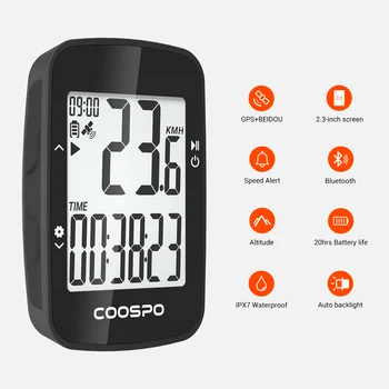 COOSPO BC26 Беспроводной Велосипедный Компьютер GPS Водонепроницаемый Дорожный Велосипед MTB Велосипедный Спидометр Одометр Bluetooth5.0 ANT + Синхронизация Приложения Изображение