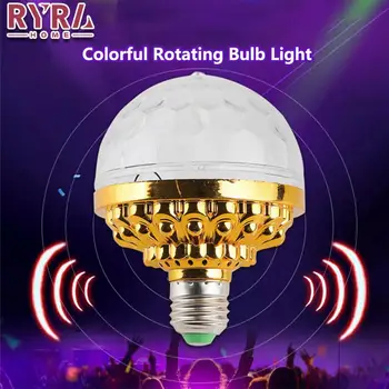 E27 Мини Вращающийся Волшебный Шар Света RGB Проекционная Лампа LED 6 Бусин Сценический Светильник Для Семейной Комнаты Вечерние KTV Bar Сценическое Освещение Изображение