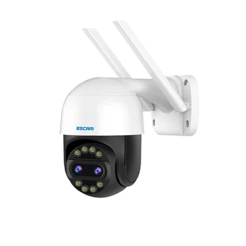 ESCAM QF212 ICSEE APP 4MP 2K 8X Zoom Двухобъективная PTZ IP Купольная Камера AI Гуманоид С Автоматическим Отслеживанием Домашней Безопасности CCTV Монитор Изображение