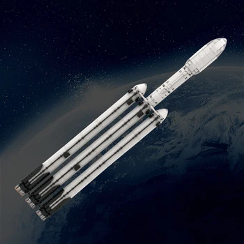 Gobricks MOC V Масштабный Набор Строительных Блоков Идея Сборки SpaceX Falcon Heavy Saturn Ракета Космический корабль Игрушки Детский Подарок На День Рождения Изображение