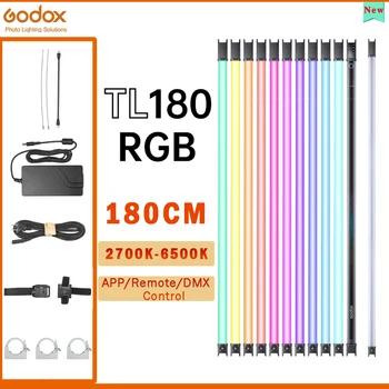 Godox TL180 2700k-6500K RGB 14,4 V/9000mAh Ручка с Ручным Освещением Пульт Дистанционного Управления Портативный Ламповый Светильник для Фотосъемки Изображение