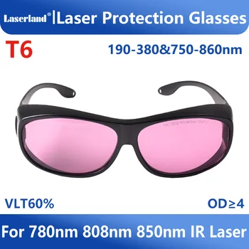 Laserland 780nm 808nm 810nm 830nm OD4 + ИК Инфракрасные лазерные Очки Защита CE T6 Изображение
