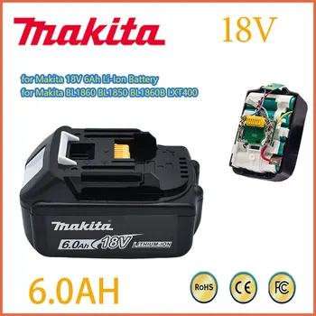 Makita Оригинал 18V Makita 6000 мАч Литий-ионная Аккумуляторная Батарея 18v Сменные Батареи для Дрели BL1860 BL1830 BL1850 BL1860B Изображение