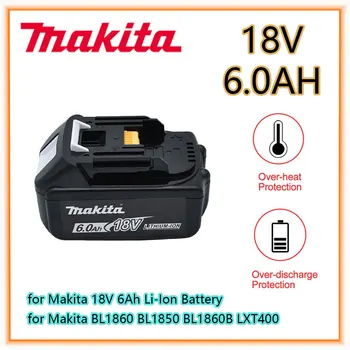 Makita Оригинальная литий-ионная Аккумуляторная Батарея 18V 6000mAh 18v Сменные Батареи для Дрели BL1860 BL1830 BL1850 BL1860B Изображение