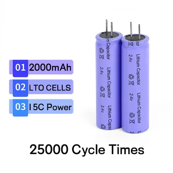 NEUE EST 2,4 V 2000mAh LTO Lithium-titanat-akku Niedrigen Temperatur Lange Zyklus Für Diy  Akku Werkzeug Изображение