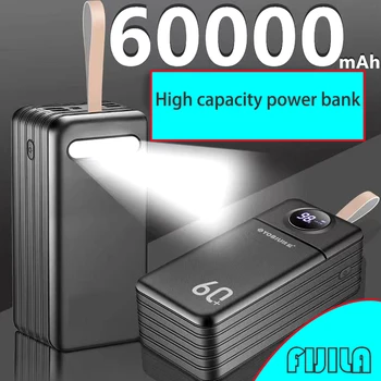 Power Bank 60000 мАч Power Bank Высокой емкости Быстрая Зарядка 50000 мАч 40000 мАч 30000 мАч Мобильный Универсальный Изображение