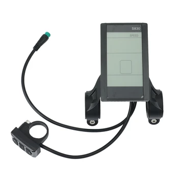 S830 24V 36V 48V ЖК-дисплей для электрического велосипеда Ebike Измерительная панель Универсальная с частями для езды на велосипеде USB, водонепроницаемая Изображение