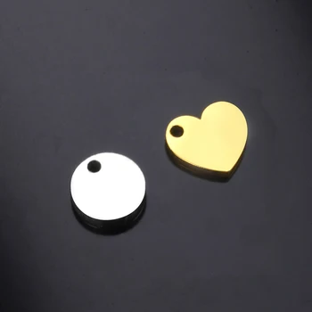 Skyrim 5 шт./лот, маленькие круглые подвески в виде сердца из нержавеющей стали для изготовления ювелирных изделий, подвеска 