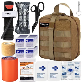 TOUROAM IFAK Военный травматологический набор для загара, аптечка первой помощи для выживания в чрезвычайных ситуациях, тактическая сумка EMT Bug Out для кемпинга, Пешего туризма Изображение