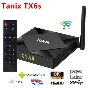 Tanix TX6S Smart TV Box Android 10 4 ГБ оперативной ПАМЯТИ 32 ГБ 64 ГБ Allwinner H616 Четырехъядерный Android 10,0 TV Box H.265 4K Медиаплеер 2 ГБ 8 ГБ Изображение
