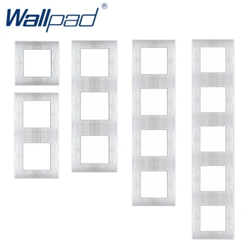 Wallpad Роскошная серебристая металлическая панель рамка из алюминиевого сплава 1 2 3 4 5-позиционный переключатель Вертикальная рамка только для серии S6 Изображение