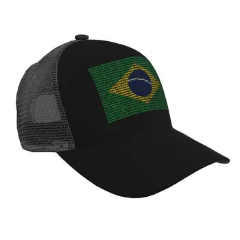 Бейсболка Snapback с Бразильским флагом, сетчатая шляпа, шляпа Дальнобойщика, уличная шляпа для папы, прямая поставка Изображение