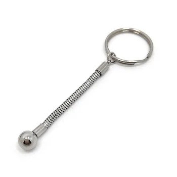 Бесплатная доставка, 50 шт./лот, брелок для ключей из нержавеющей стали, кольцо для ключей длиной 83 мм, диаметр кольца 20 мм, нижние бусины с винтом Изображение