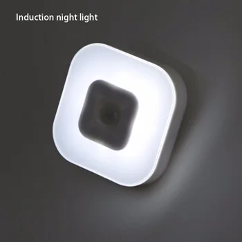 Беспроводной Ночник с Датчиком движения LED PIR Лампа с датчиком человеческого тела, Домашняя Спальня, Прихожая, прикроватное освещение для ночных прогулок Изображение