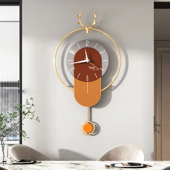Бесшумные иглы, настенные часы для гостиной, Современные уникальные Минималистичные настенные часы, Элегантное европейское настенное украшение Relogio De Parede Изображение
