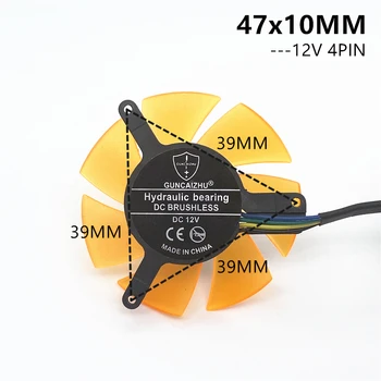 Высококачественная бесшумная видеокарта 45 мм 47 мм для лопасти вентилятора ZOTAC Диаметром 45 мм, Шагом отверстия 39 мм, 12 В 4PIN Изображение
