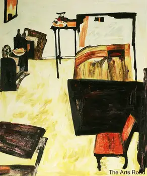 Гостиная в Нойленгбахе, 1911 Картина маслом Эгона Шиле Украшение стен гостиной Ручная роспись Искусство Изображение