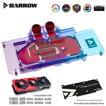 Графический блок Barrow Для видеокарты Colorful Battle AX RTX 3080 3090 VGA Cooler + Задняя панель, M/B 5V 3Pin BS-COI3090Z-PA2 Изображение