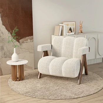 Диван, скандинавские кресла, Домашний подлокотник, напольные кресла, глубокое кресло, деревянные мебель для спальни, Мебель для гостиной LQQ40XP Изображение