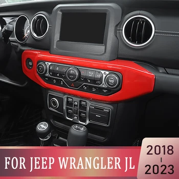 Для Jeep Wrangler JL 2018-2023 Автомобильный Кондиционер Панель Управления Скоростью Вращения Вентилятора Ручки Внутренняя Наклейка Крышка Отделка Аксессуары Изображение