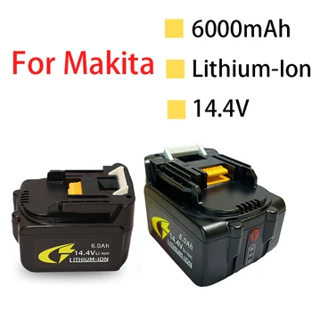 Для Makita 14,4 В 6000 мАч Литий-ионная Аккумуляторная Батарея 14 В Электроинструменты 6,0 Ач Сменные Батареи BL1460 BL1430 1415 194066-1 Изображение