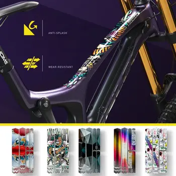 Защита рамы велосипеда, защита от царапин, горный велосипед, дорожный MTB, 3D съемная наклейка, аксессуары для велосипеда Изображение