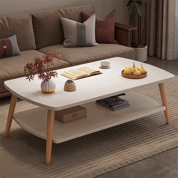 Квадратный Журнальный столик для хранения, Деревянный Современный белый стол для спальни, гостиной, Роскошный мраморный офис, Мебель для дома Stolik De Kawowy Изображение
