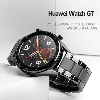 Керамический Ремешок для Huawei watch GT 2 ремешок Samsung Gear S3 Frontier band S3 GT2 46 22 мм 22 мм браслет Galaxy watch 46 мм ремешок Изображение