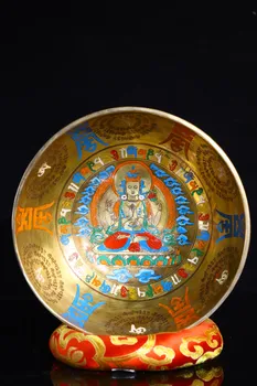 Коллекция Тибетского храма 8 дюймов, старинная бронзовая роспись 