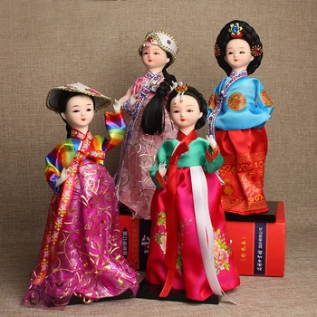 Кукла из традиционной смолы в Корейском стиле Ханбок 24 см, Кукла для декоративных поделок, Креативная Очаровательная Кукла Для свадебных украшений ZL233 Изображение