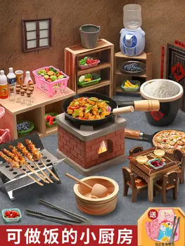 Кукольный домик, мини-кухонная мебель, игрушки, полный набор моделей, детские игрушки, китайский ресторан, декоративные аксессуары для пикника Изображение