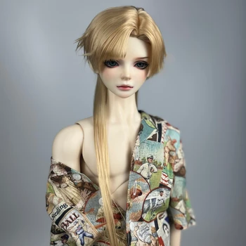 Кукольный парик BJD подходит для размера 1/3, модная высокотемпературная форма волчьего хвоста, длинные волосы, аксессуары для куклы в виде парика 1/3. Изображение
